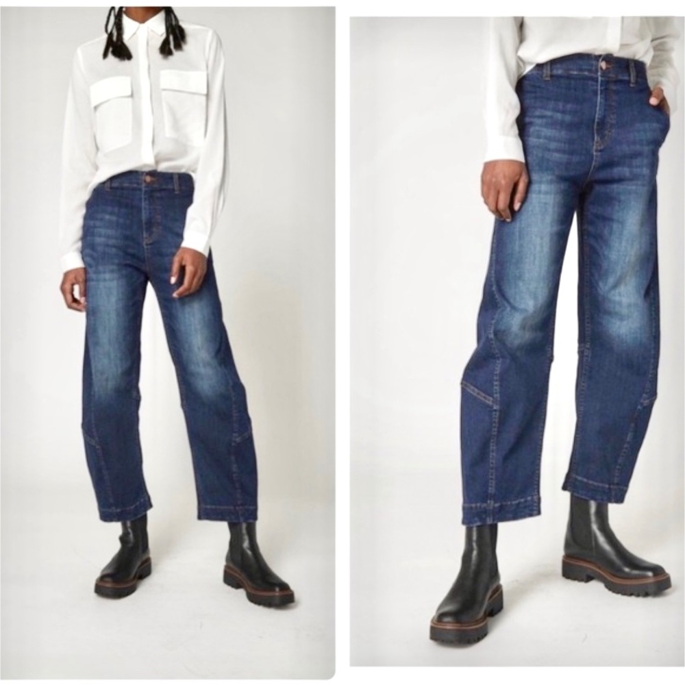Ruti Barrel Leg Jeans - Dark Denim Wash